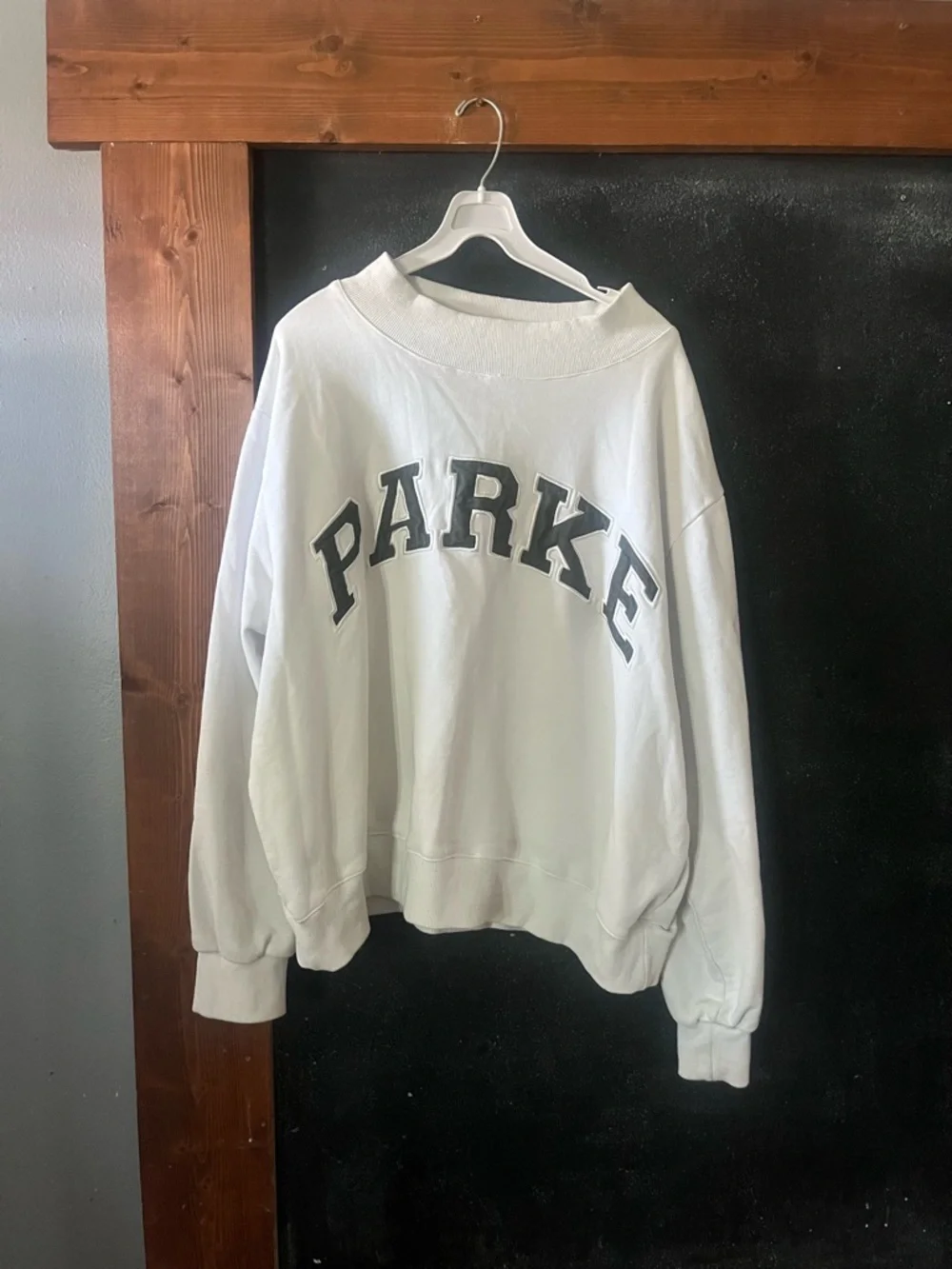 PARKE White Mockneck Sweatshirt size L/XL - Picture 1 of 9